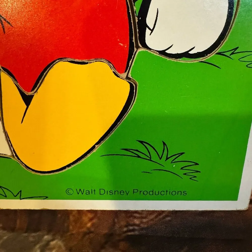 Vintage Playskool Disney Huey Dewey Louie Wooden Puzzle 10 Pieces USA Duck